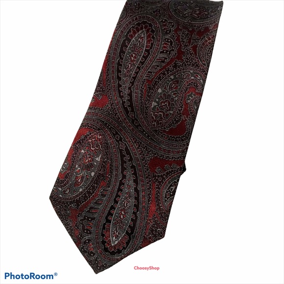 Tie Brand New Maroon Gray Paisley by Mark Alexander - Picture 10 of 10